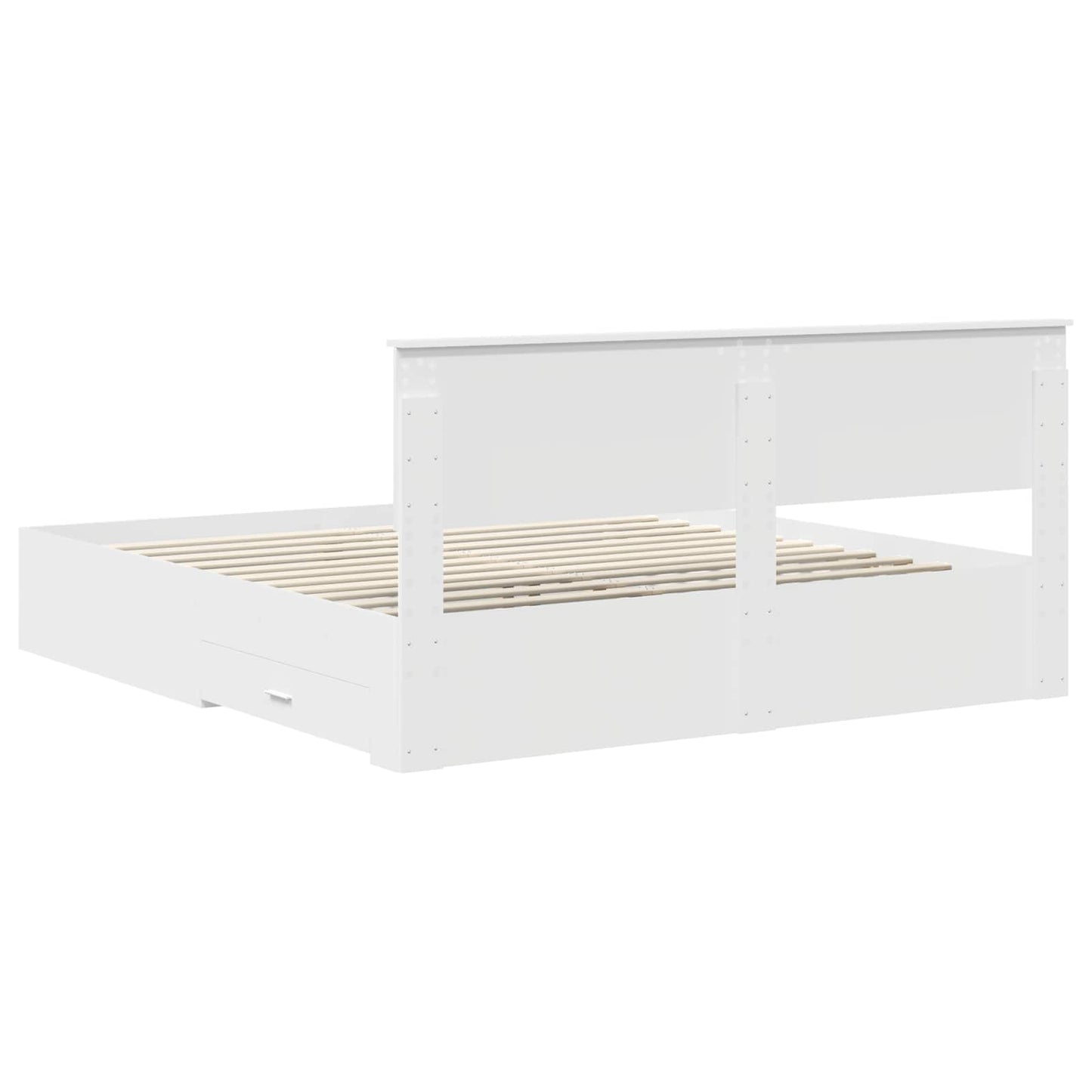 vidaXL Bed Frame with Headboard White 180 x 200 cm Engineered Wood