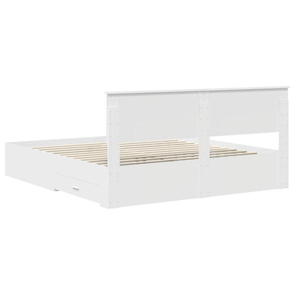 vidaXL Bed Frame with Headboard White 180 x 200 cm Engineered Wood