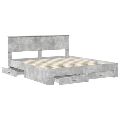 vidaXL Bed Frame Concrete Grey 180 x 200 cm Engineered Wood