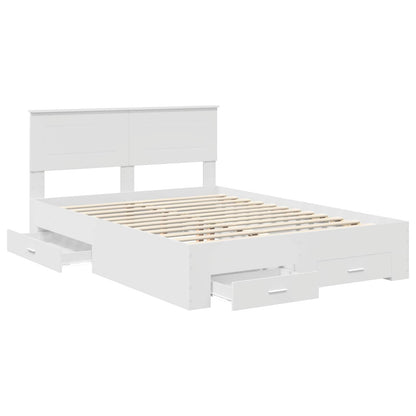vidaXL Bed Frame with Headboard White 160 x 200 cm Engineered Wood