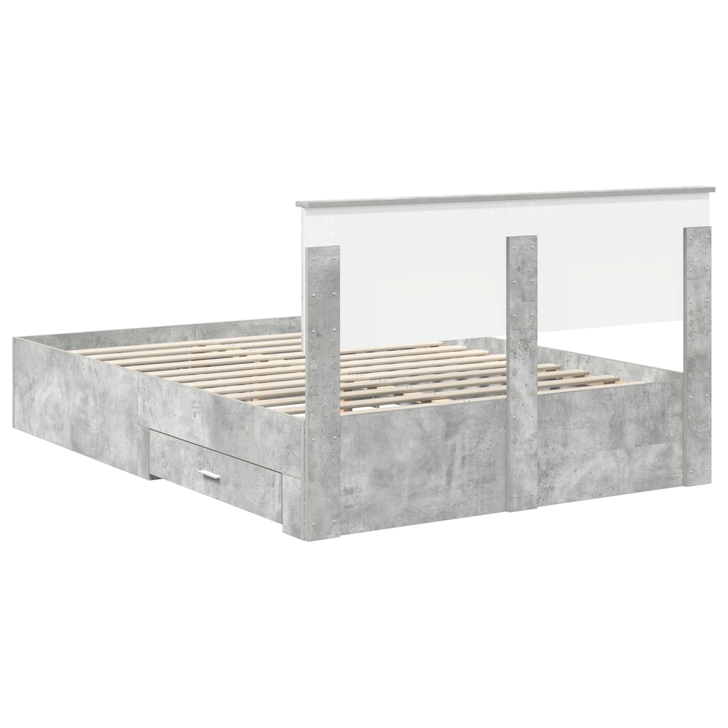 vidaXL Bed Frame Concrete Grey 160 x 200 cm Engineered Wood