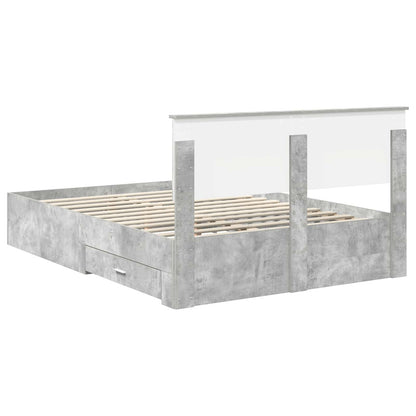 vidaXL Bed Frame Concrete Grey 160 x 200 cm Engineered Wood