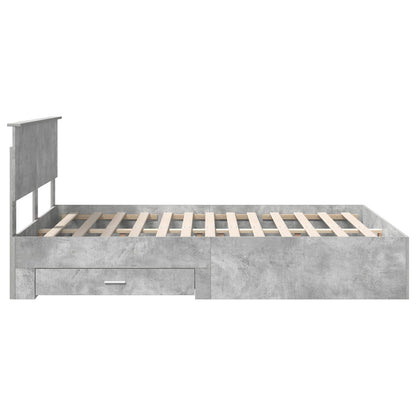 vidaXL Bed Frame Concrete Grey 160 x 200 cm Engineered Wood