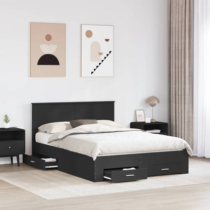 vidaXL Bed Frame Black and Silver 150 x 200 cm Engineered Wood