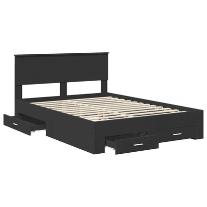 vidaXL Bed Frame Black and Silver 150 x 200 cm Engineered Wood