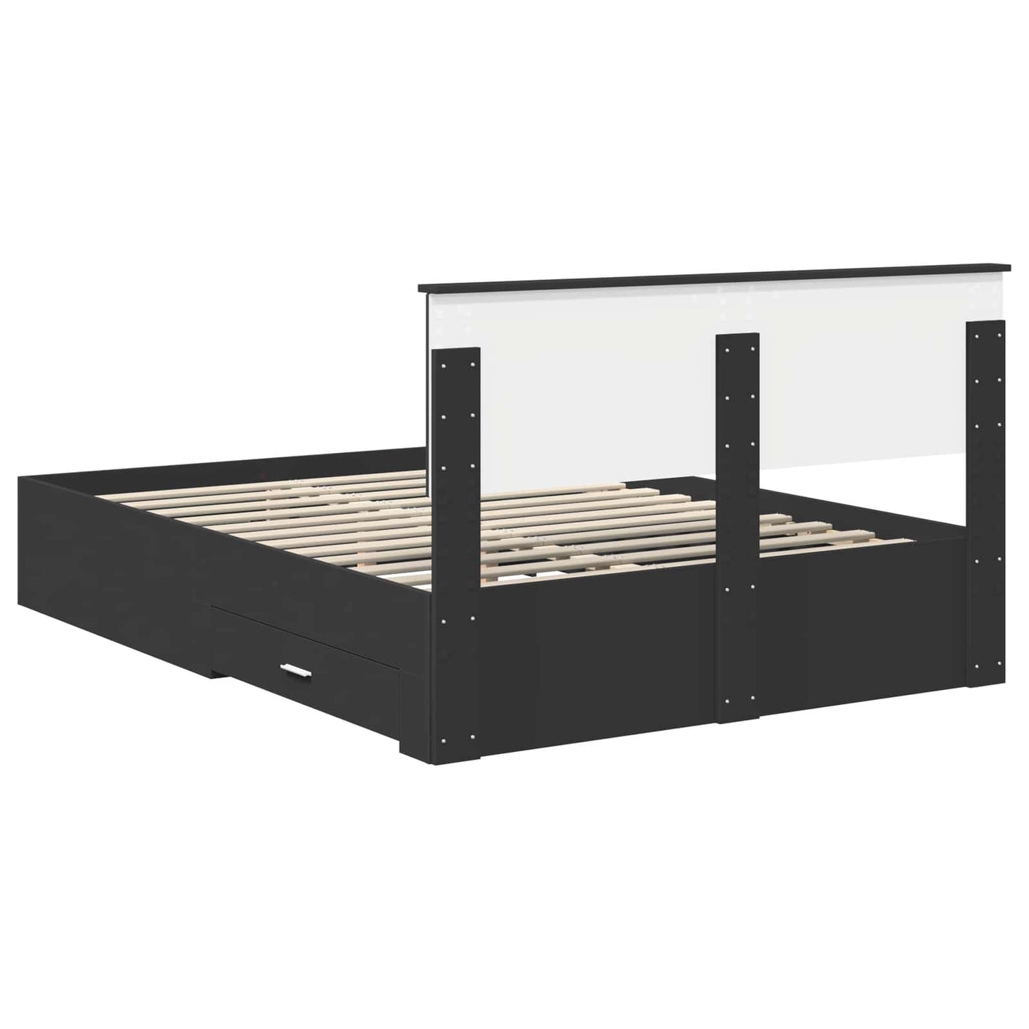 vidaXL Bed Frame Black and Silver 150 x 200 cm Engineered Wood