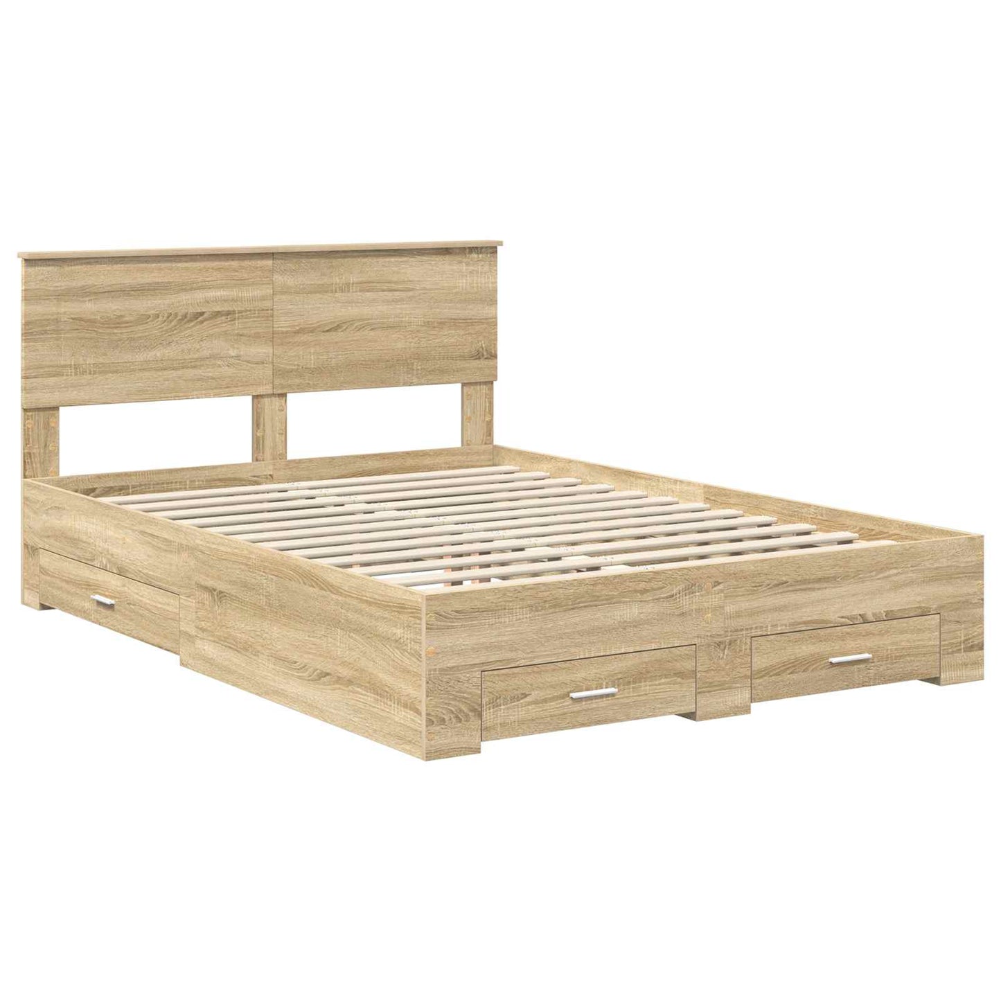 vidaXL Bed Frame with Drawer Sonoma Oak 150 x 200 cm Engineered Wood