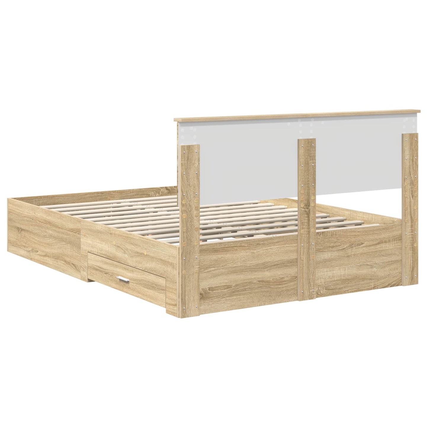 vidaXL Bed Frame with Drawer Sonoma Oak 150 x 200 cm Engineered Wood