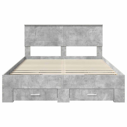 vidaXL Bed Frame Concrete Grey 150 x 200 cm Engineered Wood