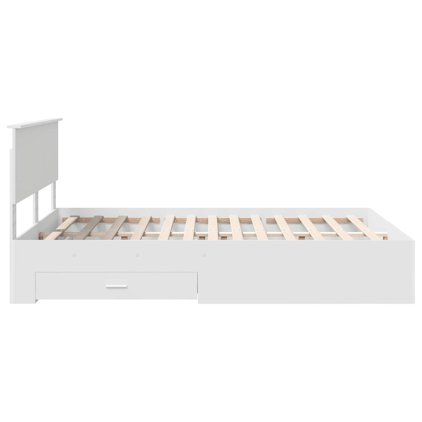vidaXL Bed Frame with Headboard White 140 x 190 cm Engineered Wood
