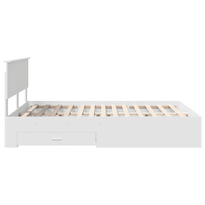 vidaXL Bed Frame with Headboard White 140 x 190 cm Engineered Wood