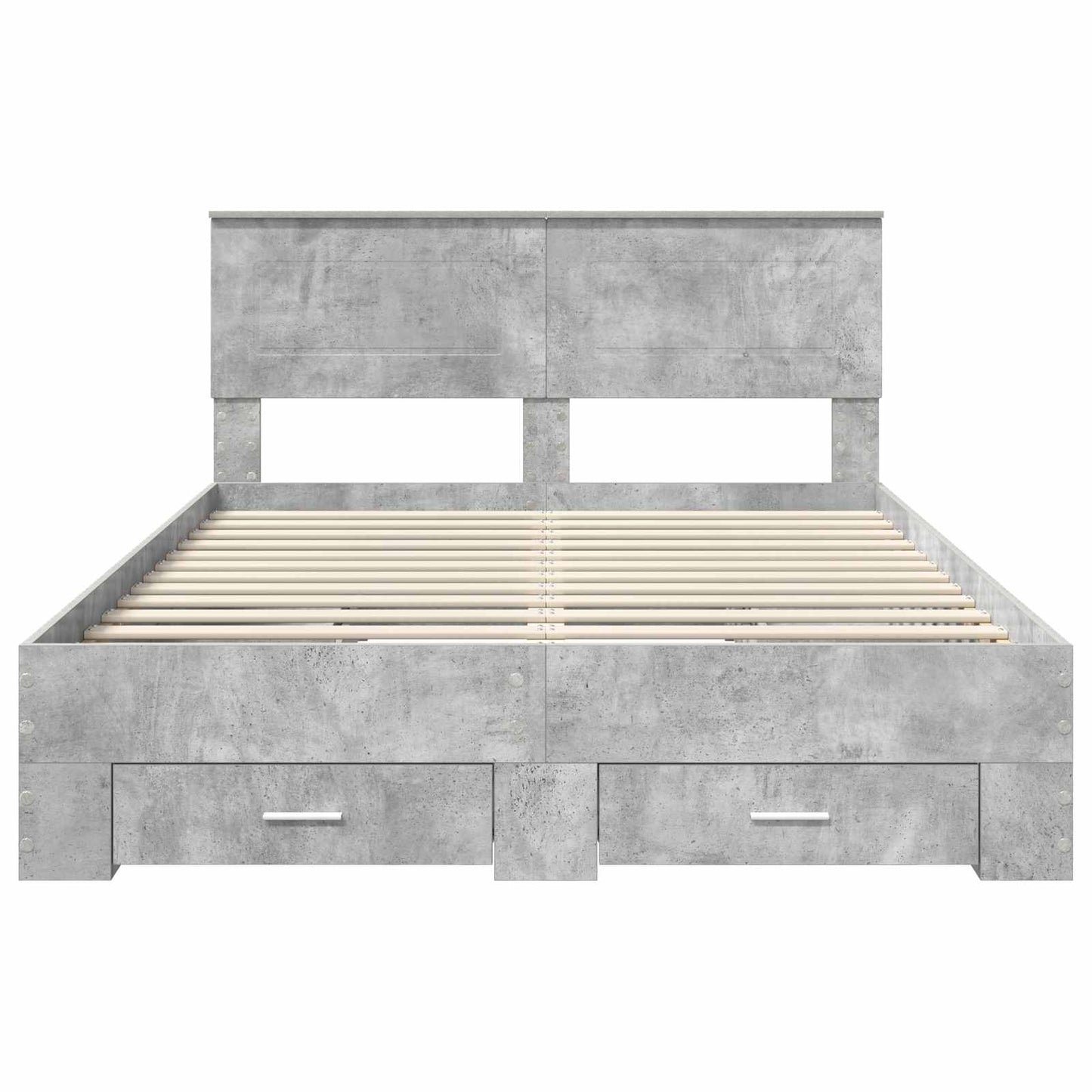 vidaXL Bed Frame Concrete Grey 140 x 190 cm Engineered Wood