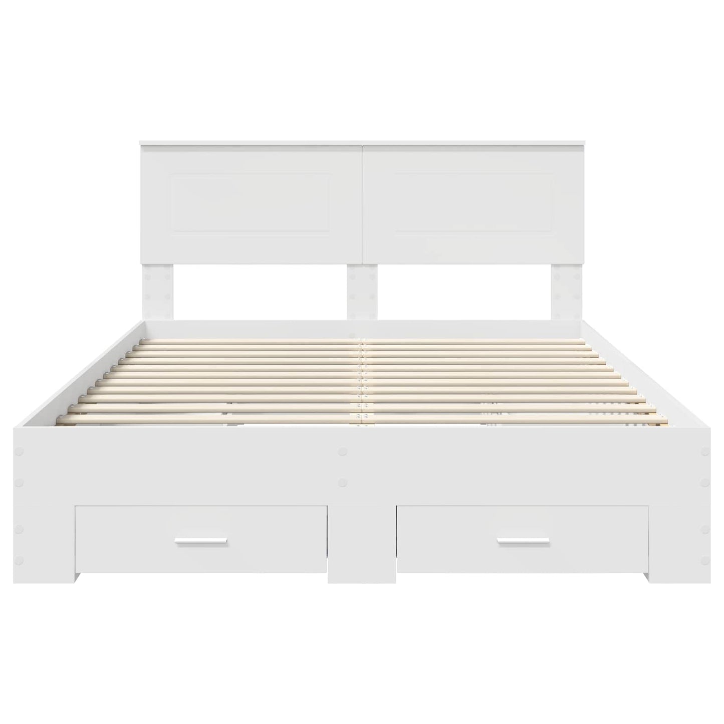 vidaXL Bed Frame with Headboard White 140 x 200 cm Engineered Wood