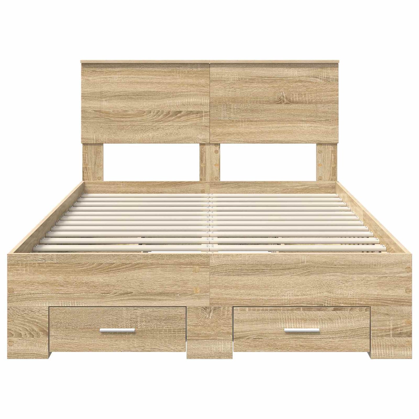 vidaXL Bed Frame with Drawer Sonoma Oak 135 x 190 cm Engineered Wood