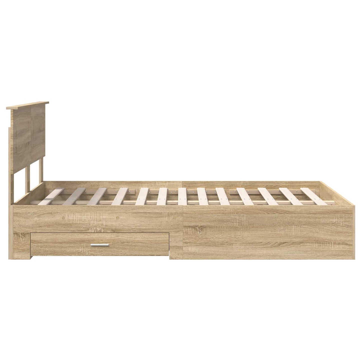 vidaXL Bed Frame with Drawer Sonoma Oak 135 x 190 cm Engineered Wood