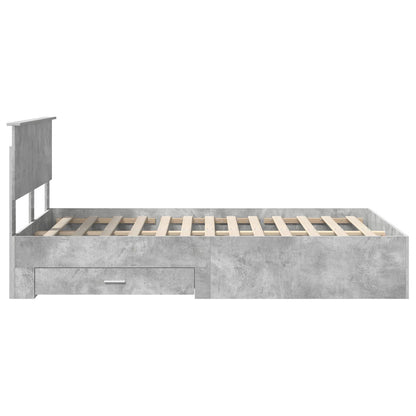 vidaXL Bed Frame Concrete Grey 135 x 190 cm Engineered Wood