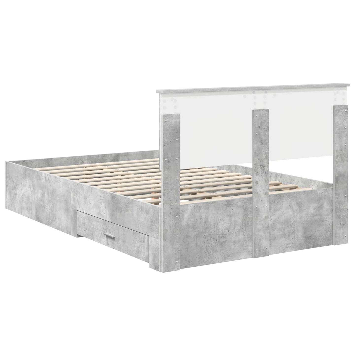 vidaXL Bed Frame Concrete Grey 120 x 190 cm Engineered Wood