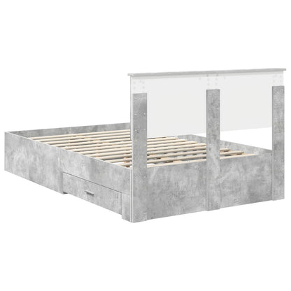 vidaXL Bed Frame Concrete Grey 120 x 190 cm Engineered Wood