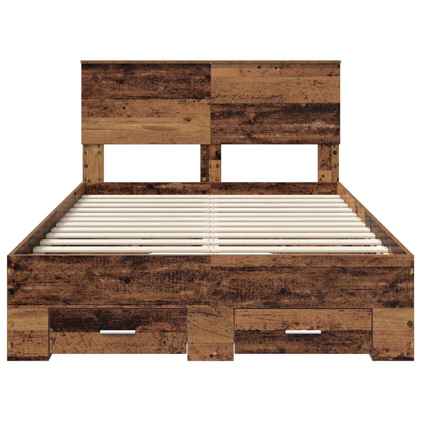 vidaXL Bed Frame with Headboard Old Wood 120 x 190 cm Engineered Wood