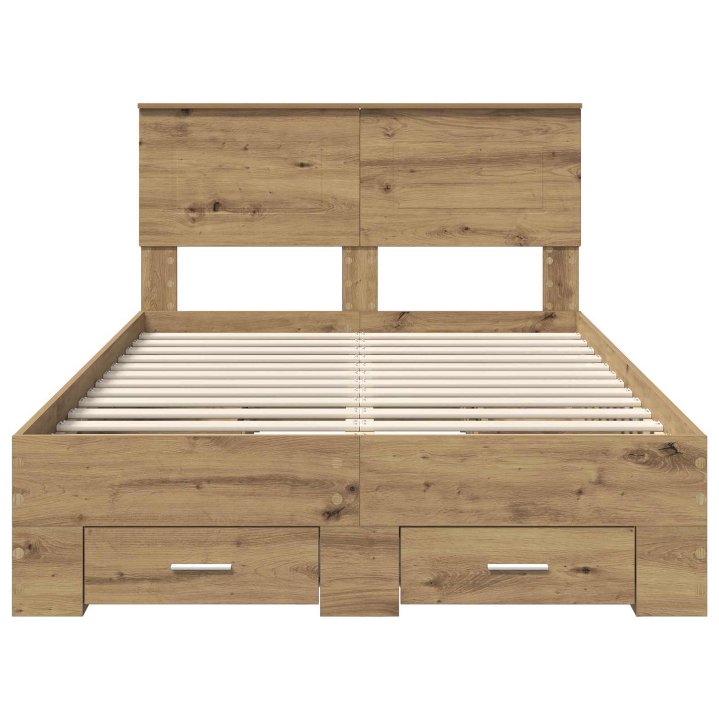 vidaXL Bed Frame with Drawer Artisan Oak 120 x 190 cm Engineered Wood