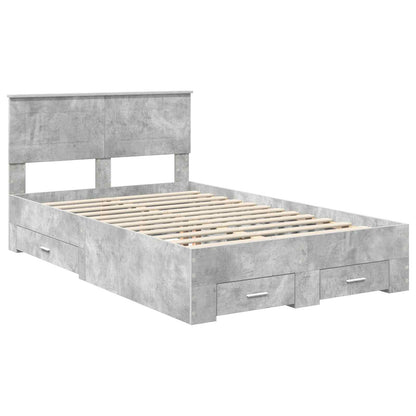vidaXL Bed Frame Concrete Grey 120 x 200 cm Engineered Wood