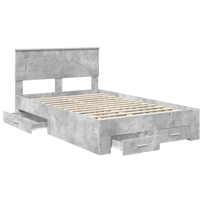 vidaXL Bed Frame Concrete Grey 120 x 200 cm Engineered Wood