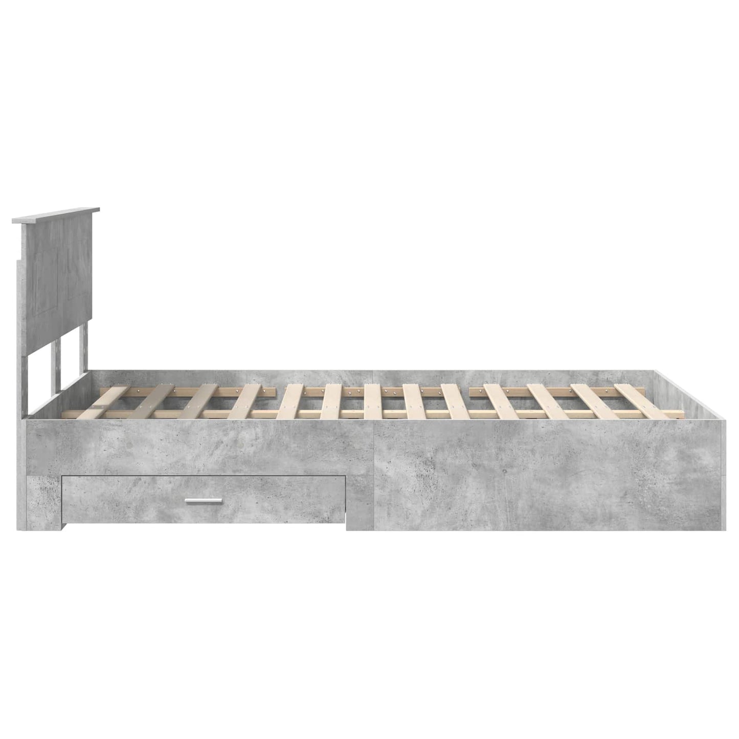 vidaXL Bed Frame Concrete Grey 120 x 200 cm Engineered Wood