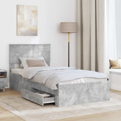vidaXL Bed Frame Concrete Grey 100 x 200 cm Engineered Wood