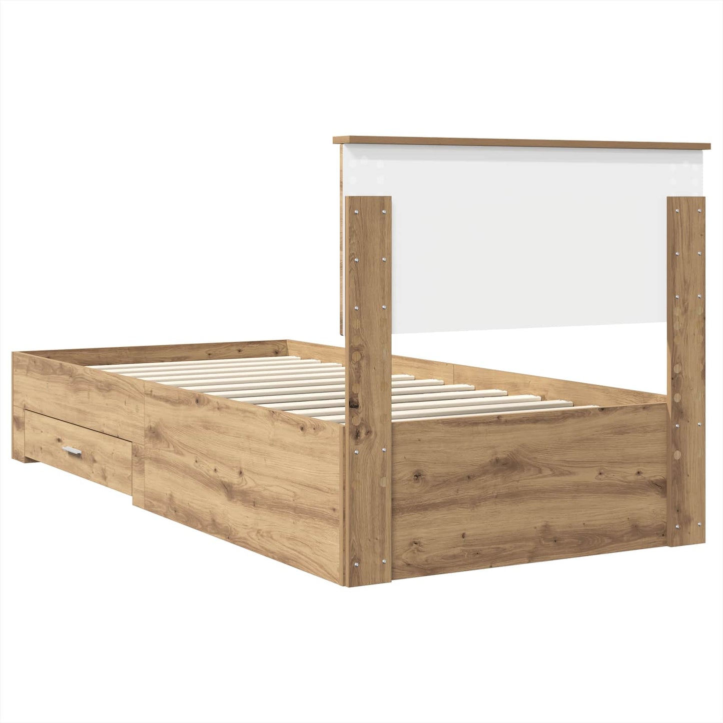 vidaXL Bed Frame with Drawer Artisan Oak 100 x 200 cm Engineered Wood