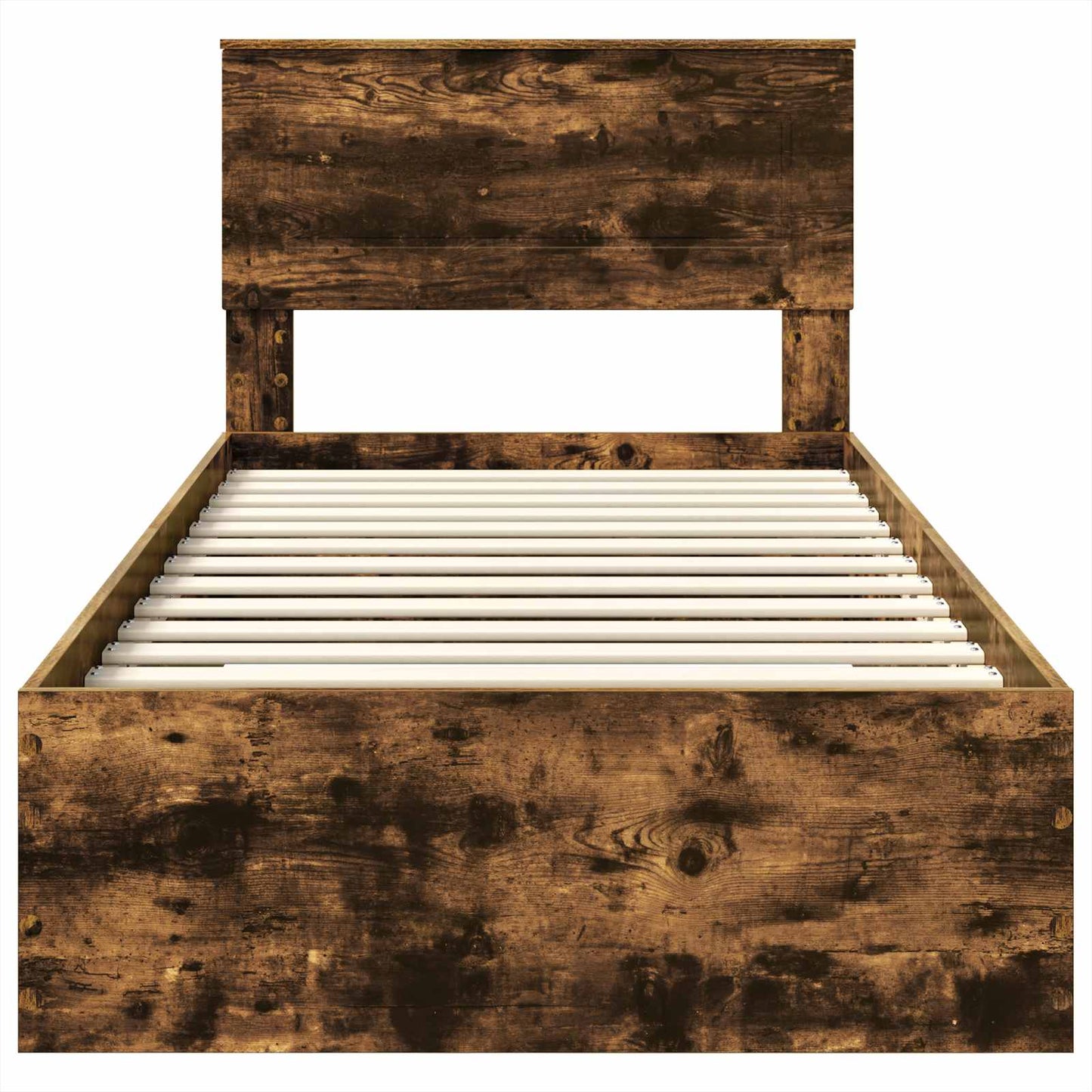 vidaXL Bed Frame with Headboard Smoked Oak 90 x 190 cm Engineered Wood