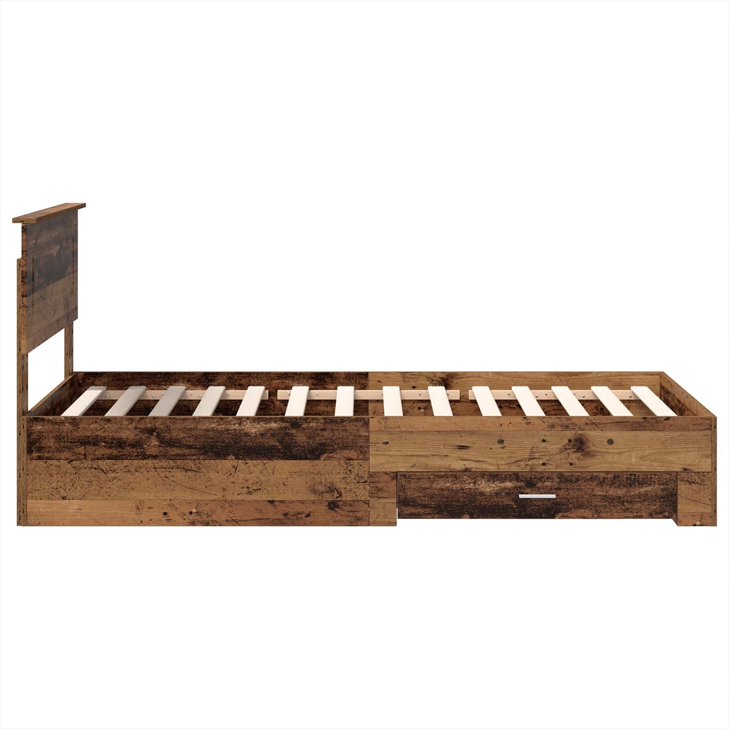 vidaXL Bed Frame with Headboard Old Wood 90 x 190 cm Engineered Wood