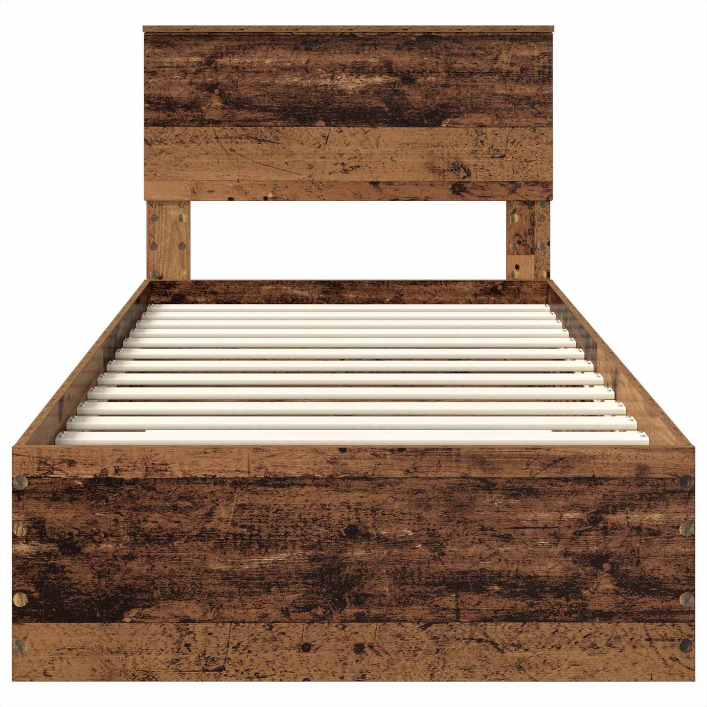 vidaXL Bed Frame with Headboard Old Wood 90 x 200 cm Engineered Wood