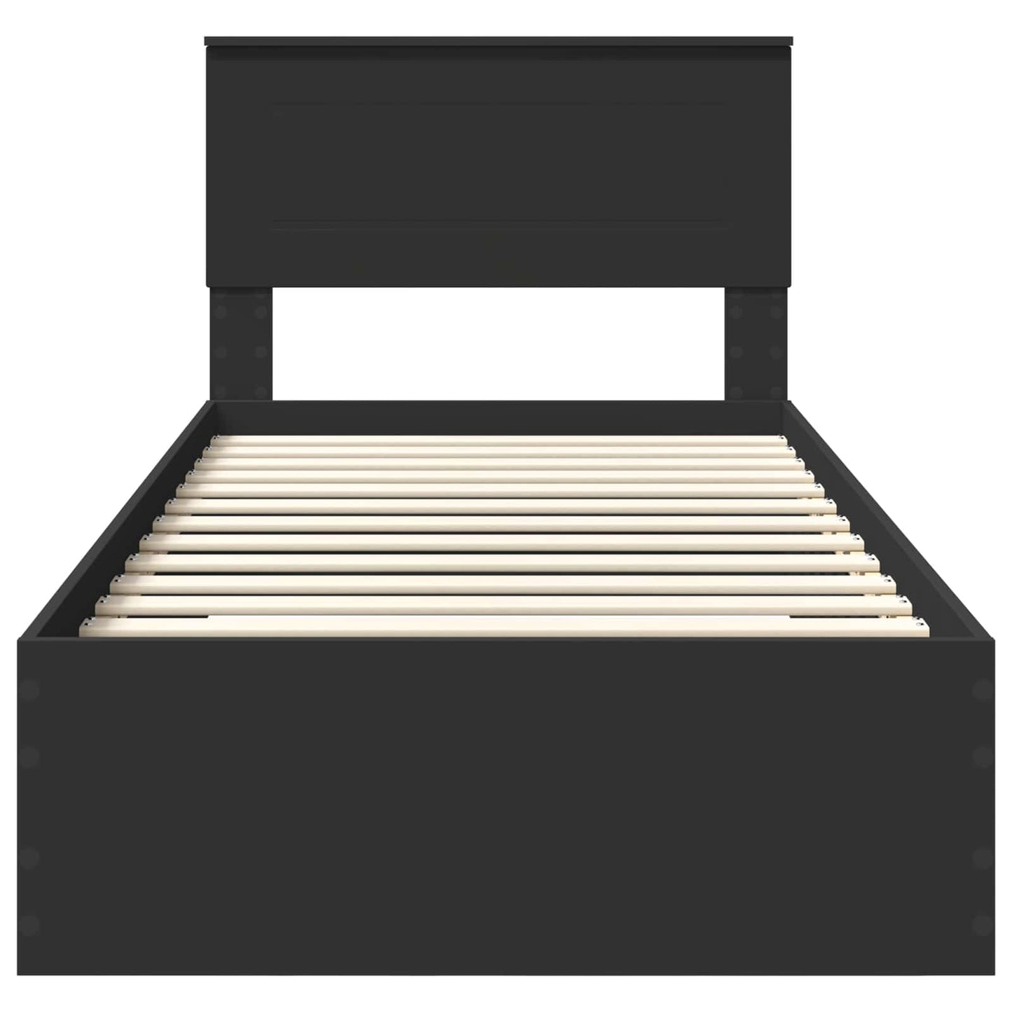 vidaXL Bed Frame Black and Silver 75 x 190 cm Engineered Wood