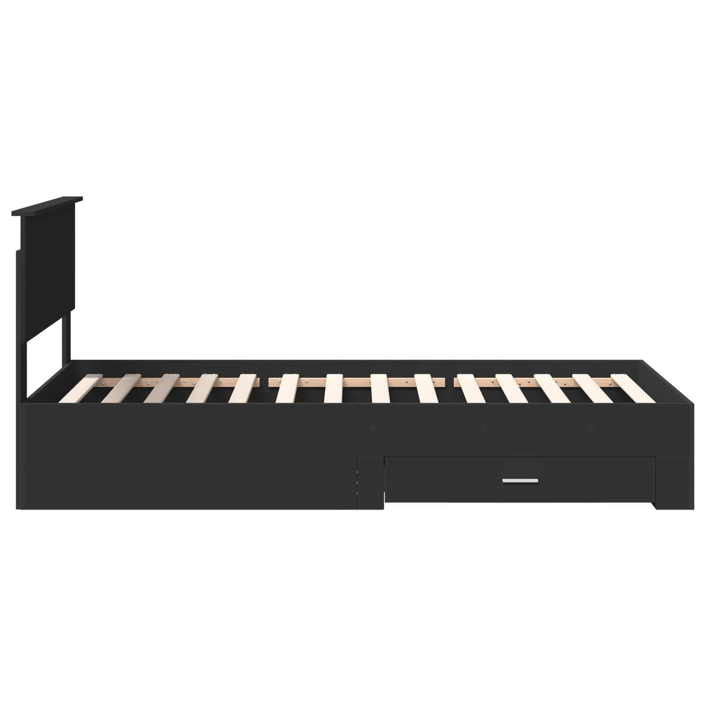 vidaXL Bed Frame Black and Silver 75 x 190 cm Engineered Wood
