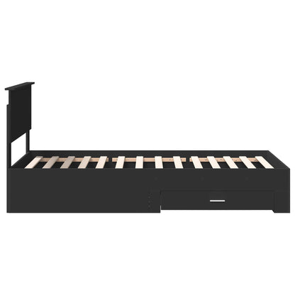 vidaXL Bed Frame Black and Silver 75 x 190 cm Engineered Wood