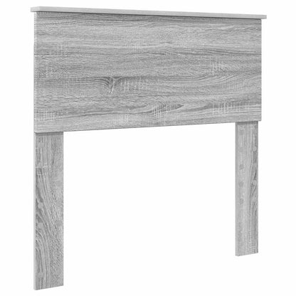 vidaXL Bed Frame with Shelf Grey Sonoma 90 x 200 cm Engineered Wood