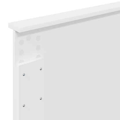 vidaXL Bed Frame with Shelf Manual White 75 x 190 cm Engineered Wood