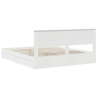vidaXL Storage Bed with Headboard White 180 x 200 cm Engineered Wood