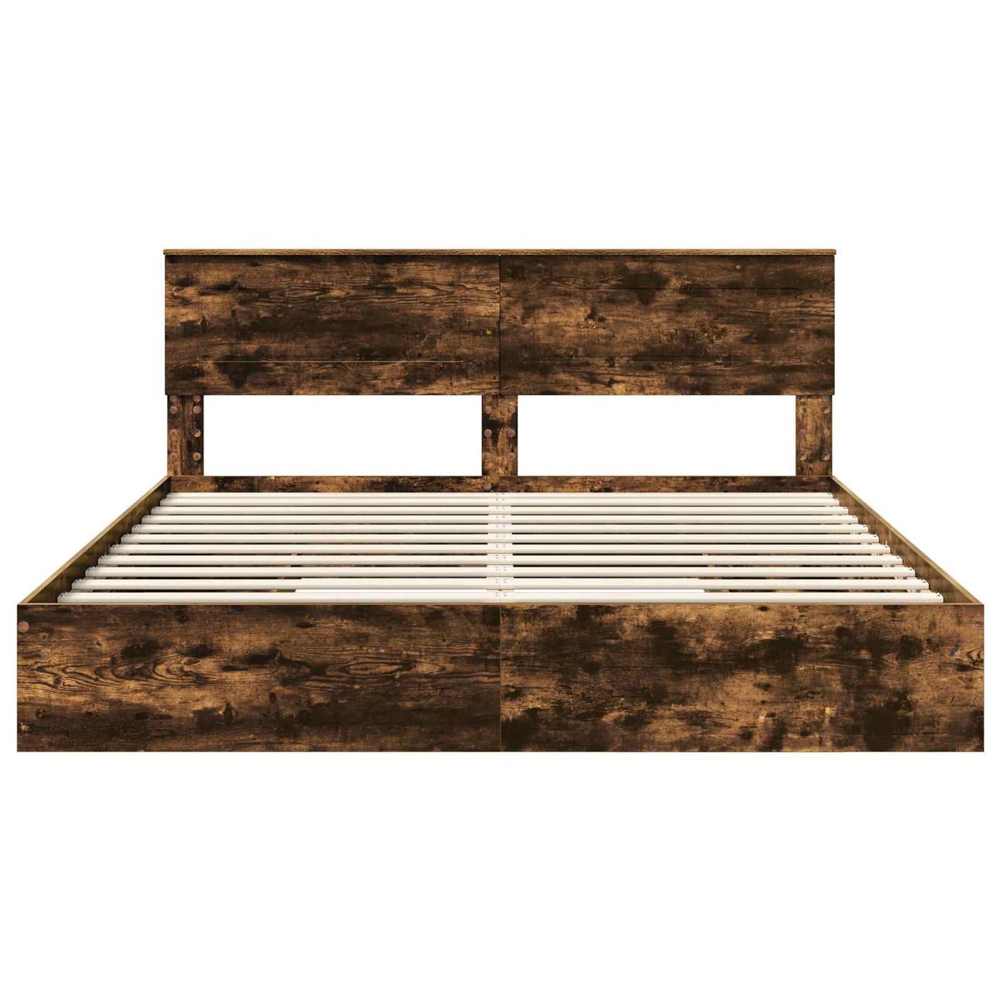 vidaXL Storage Bed with Drawer Smoked Oak 180 x 200 cm Engineered Wood