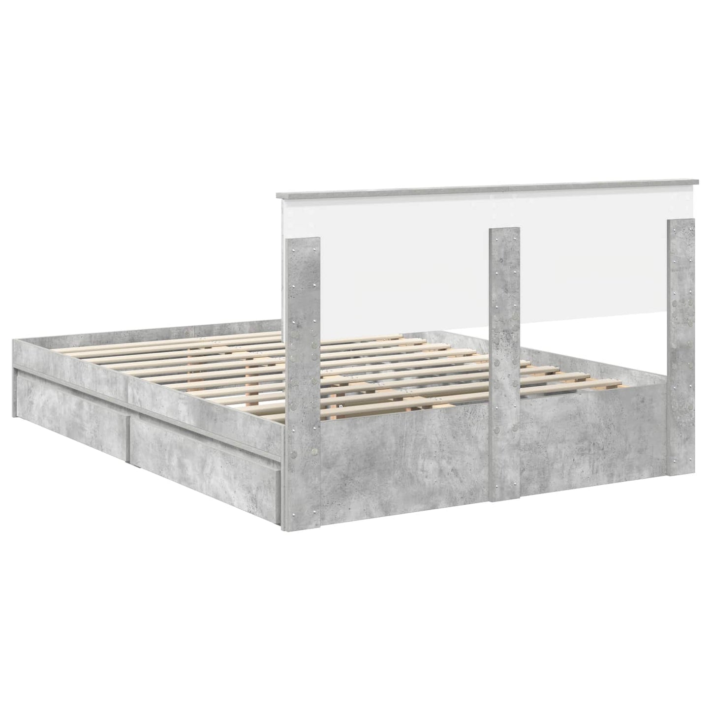 vidaXL Storage Bed Concrete Grey 150 x 200 cm Engineered Wood