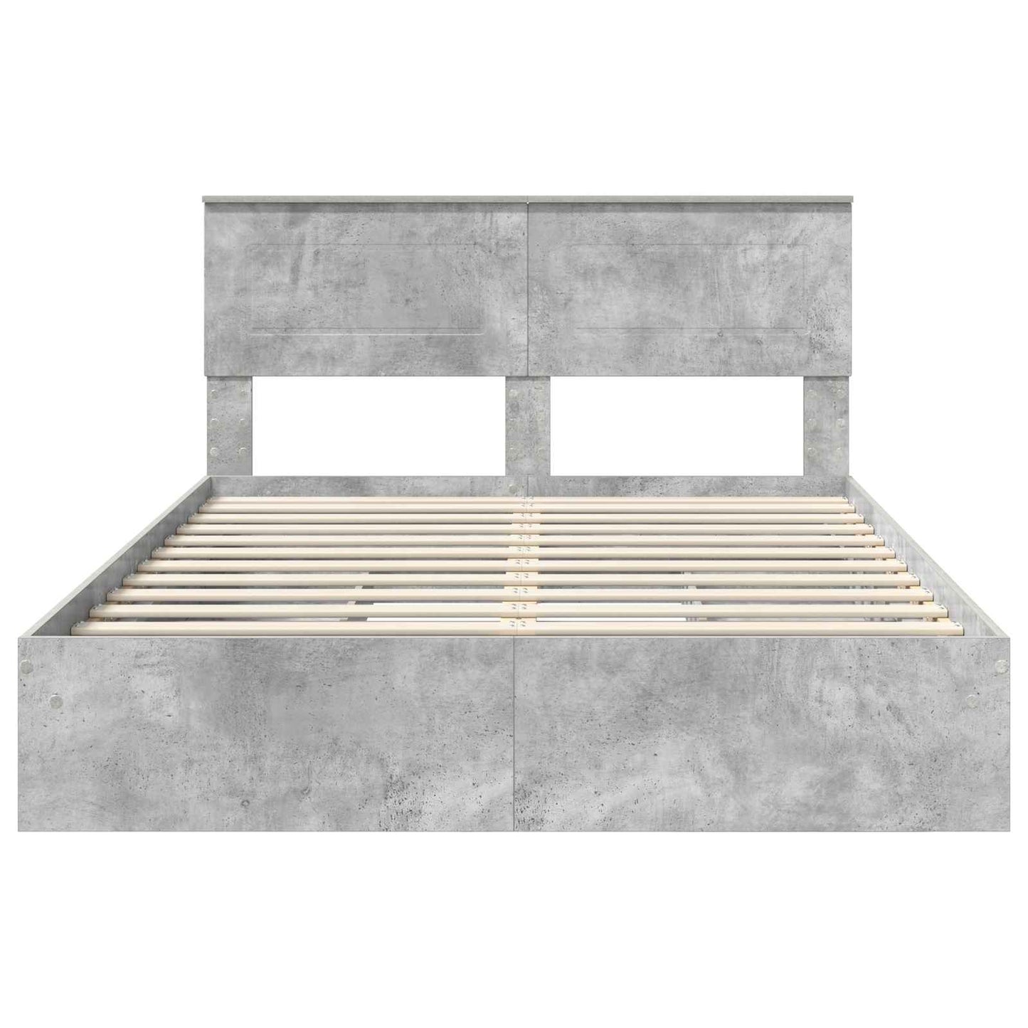 vidaXL Storage Bed Concrete Grey 150 x 200 cm Engineered Wood