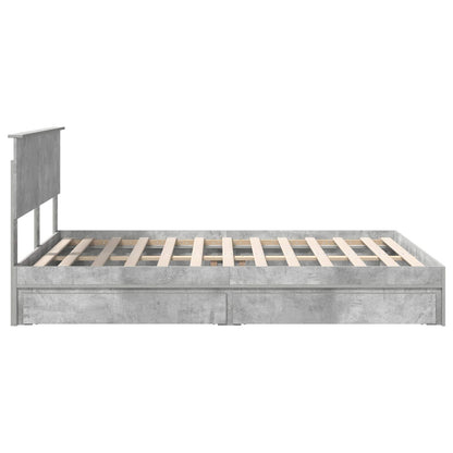 vidaXL Storage Bed Concrete Grey 150 x 200 cm Engineered Wood