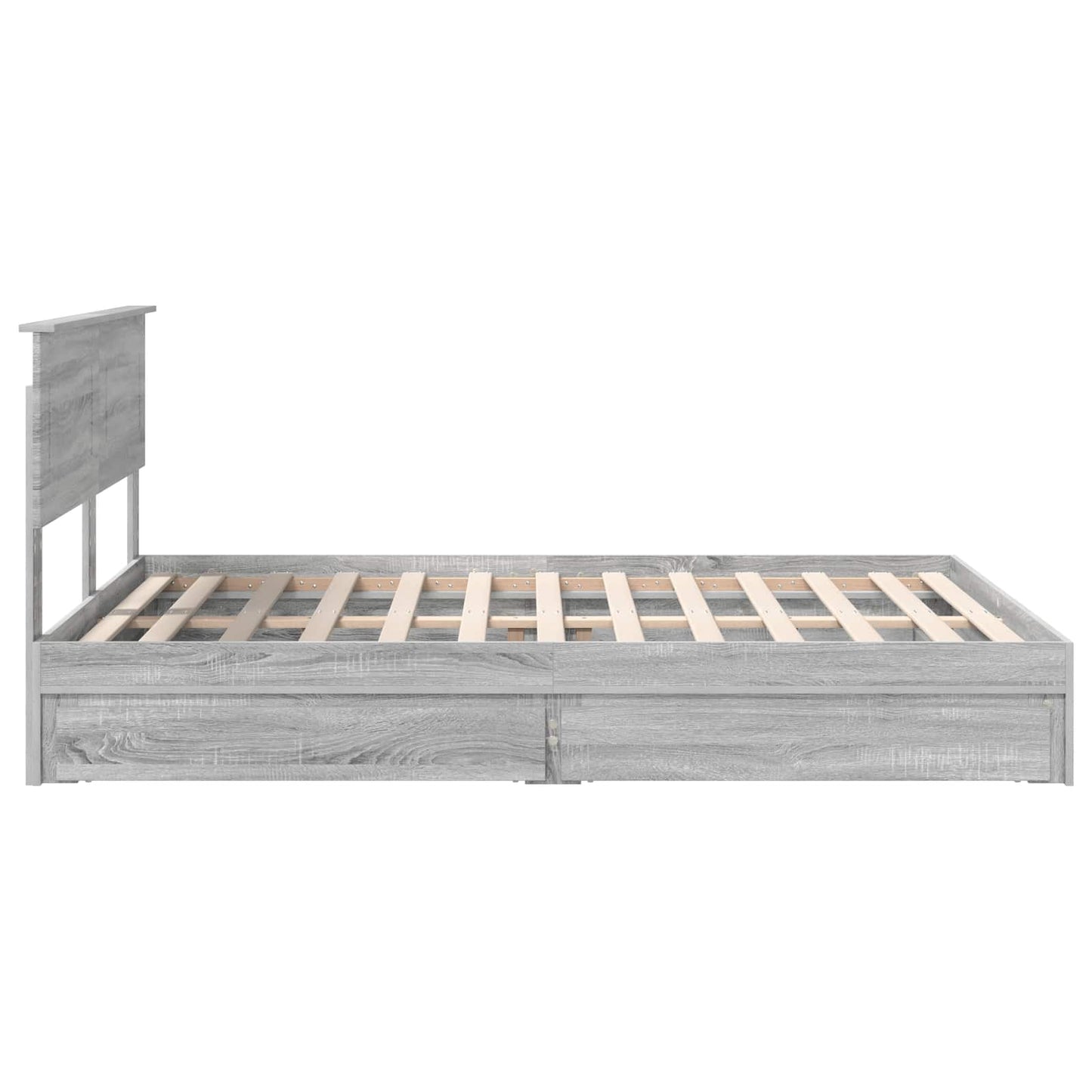 vidaXL Storage Bed Grey Sonoma 150 x 200 cm Engineered Wood