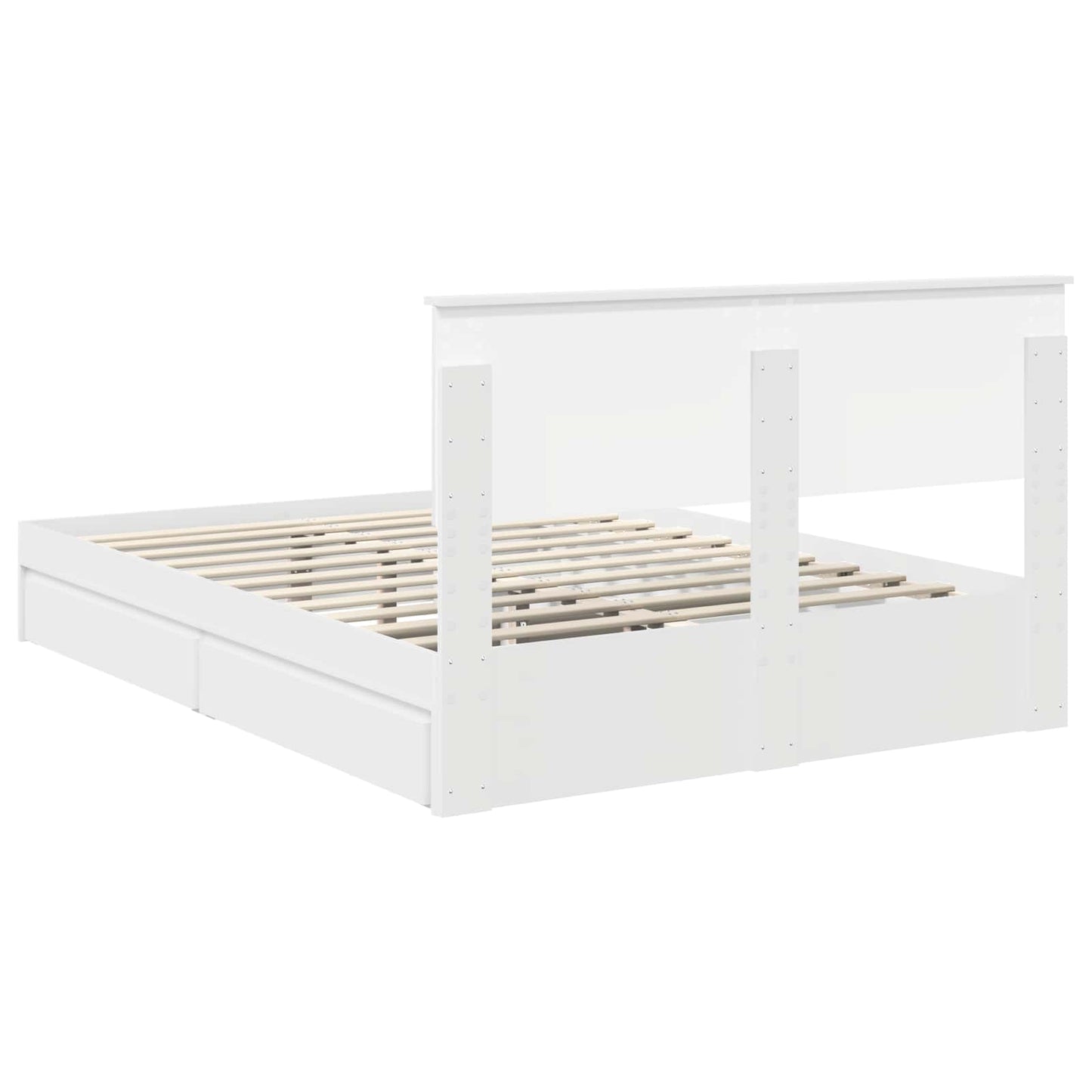 vidaXL Storage Bed with Headboard White 140 x 190 cm Engineered Wood