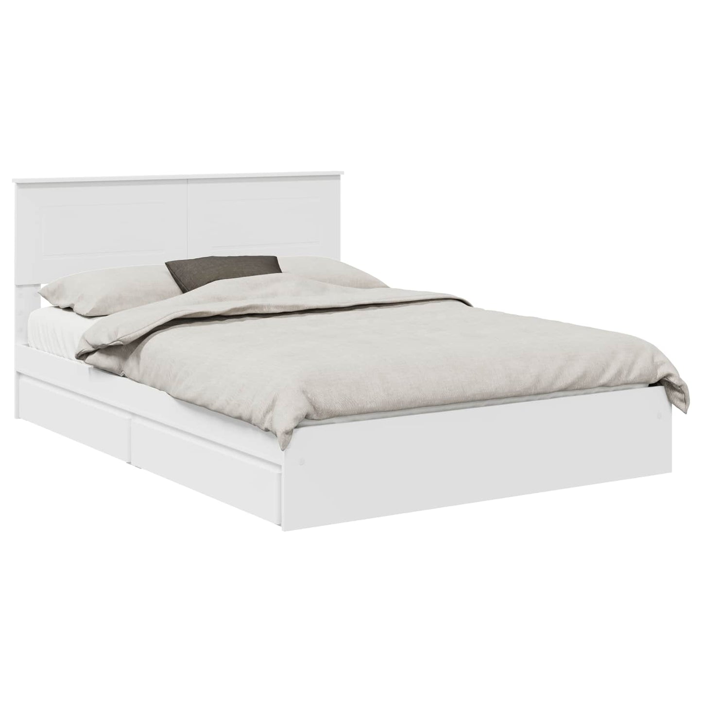 vidaXL Storage Bed with Headboard White 140 x 200 cm Engineered Wood