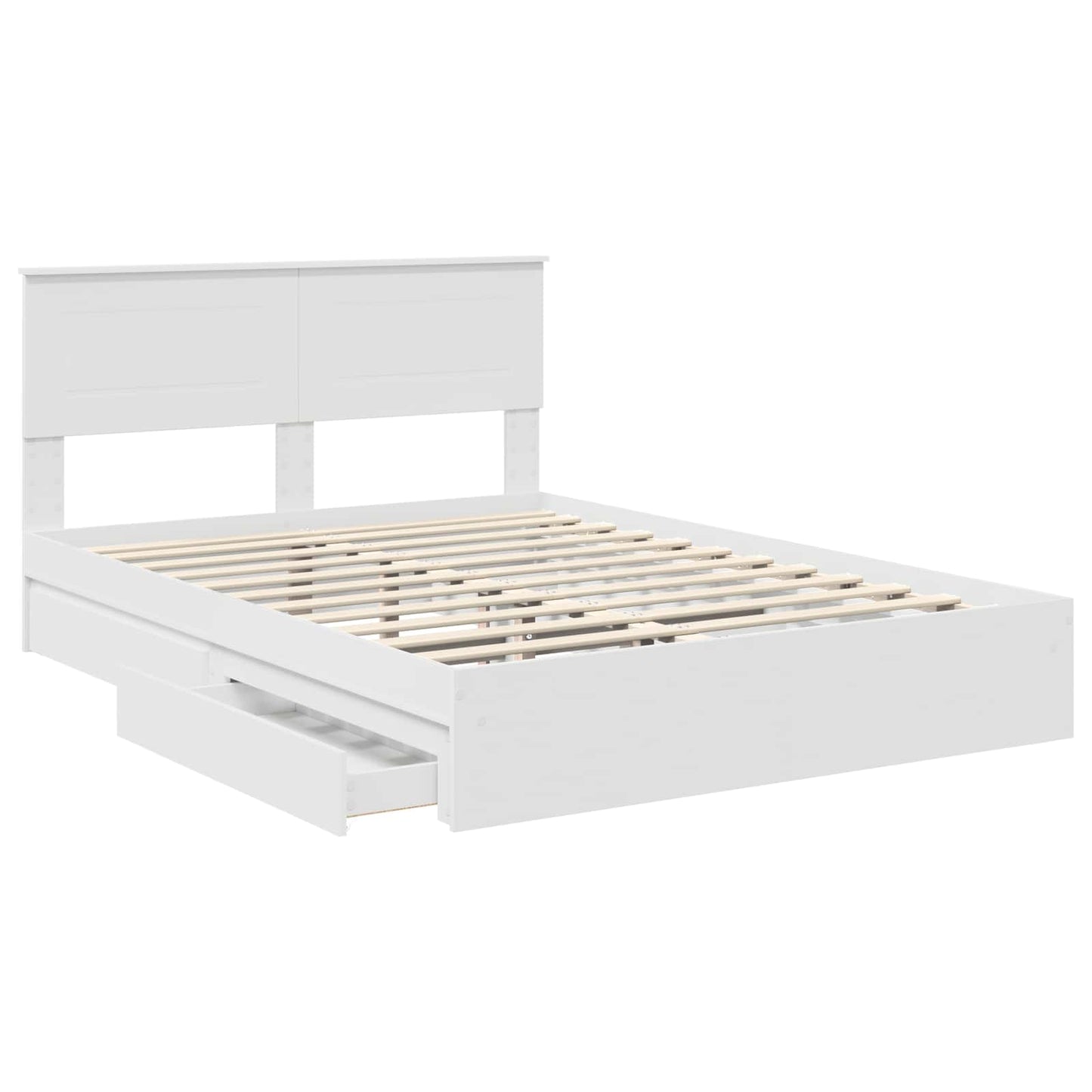 vidaXL Storage Bed with Headboard White 140 x 200 cm Engineered Wood