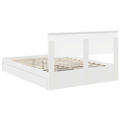 vidaXL Storage Bed with Headboard White 140 x 200 cm Engineered Wood