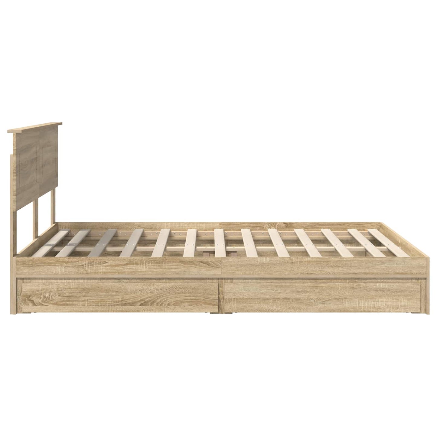 vidaXL Storage Bed with Drawer Sonoma Oak 140 x 200 cm Engineered Wood
