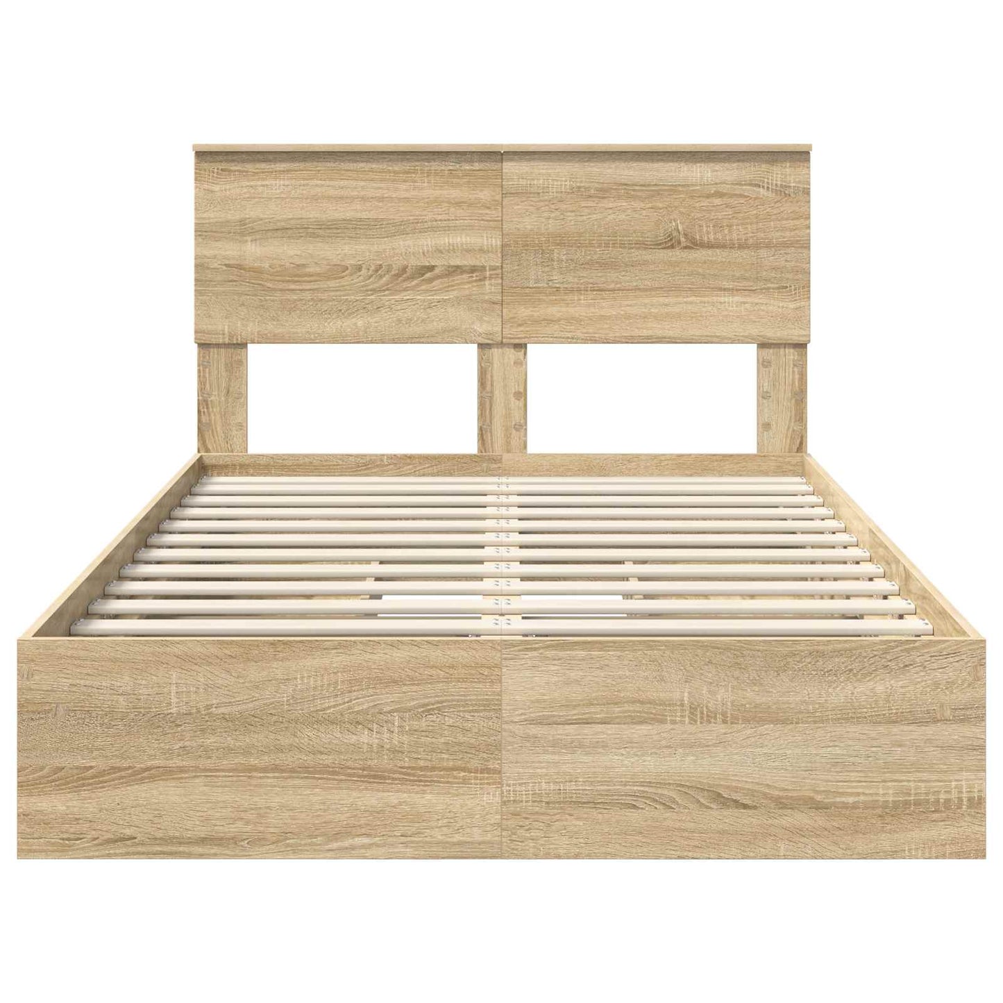 vidaXL Storage Bed with Drawer Sonoma Oak 135 x 190 cm Engineered Wood