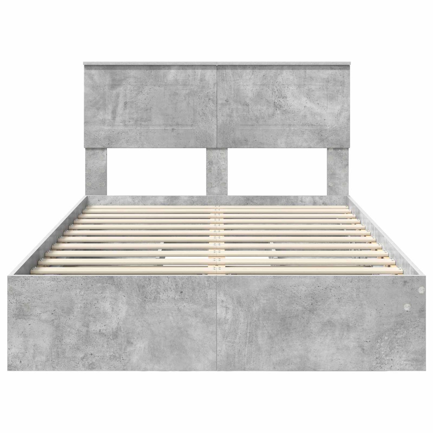 vidaXL Storage Bed Concrete Grey 135 x 190 cm Engineered Wood